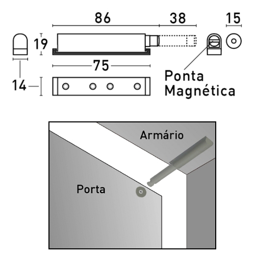 Fecho com mola Tic-Tac Magn�tico - NYLON